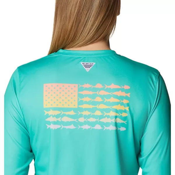 Columbia Women's Tidal Tee PFG Fish Flag Ls