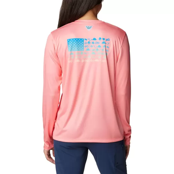 Columbia Women's Tidal Tee PFG Fish Flag Ls