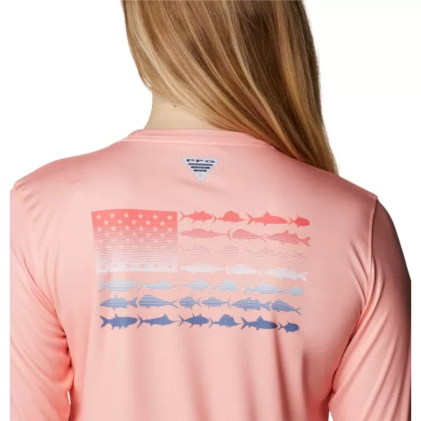 Columbia Women's Tidal Tee PFG Fish Flag Ls