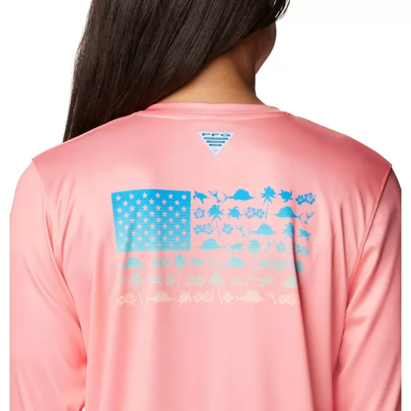 Columbia Women's Tidal Tee PFG Fish Flag Ls