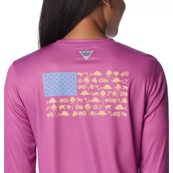 Columbia Women's Tidal Tee PFG Fish Flag Ls
