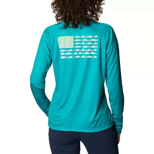 Columbia Women's Tidal Tee PFG Fish Flag Ls
