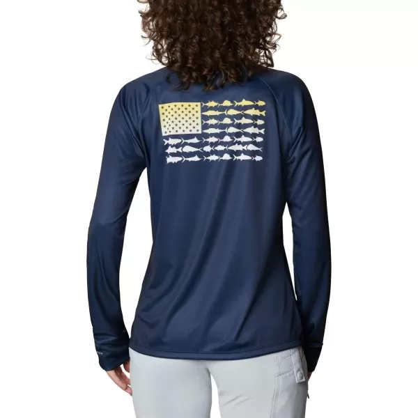 Columbia Women's Tidal Tee PFG Fish Flag Ls