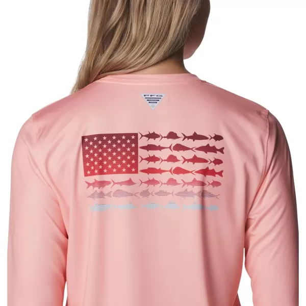 Columbia Women's Tidal Tee PFG Fish Flag Ls