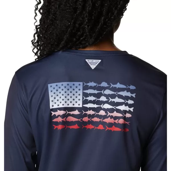 Columbia Women's Tidal Tee PFG Fish Flag Ls