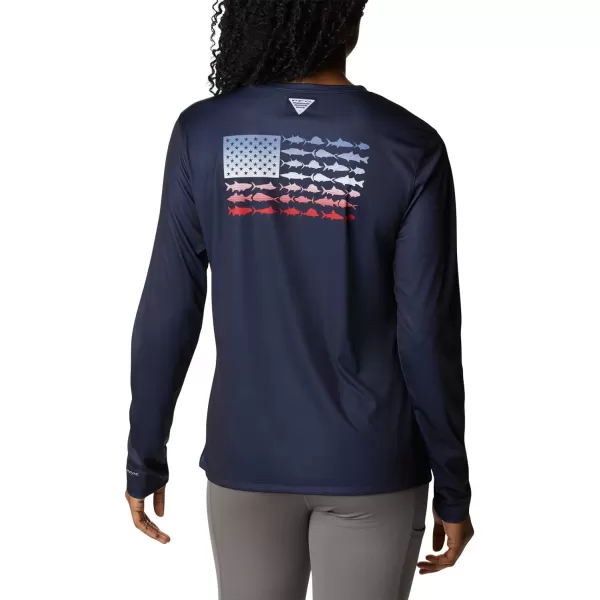 Columbia Women's Tidal Tee PFG Fish Flag Ls