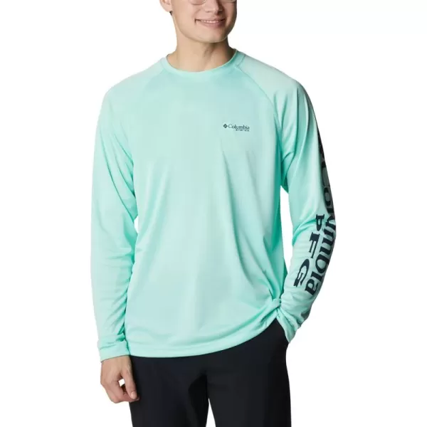 Mint Cay Heather/Collegiate Navy Logo