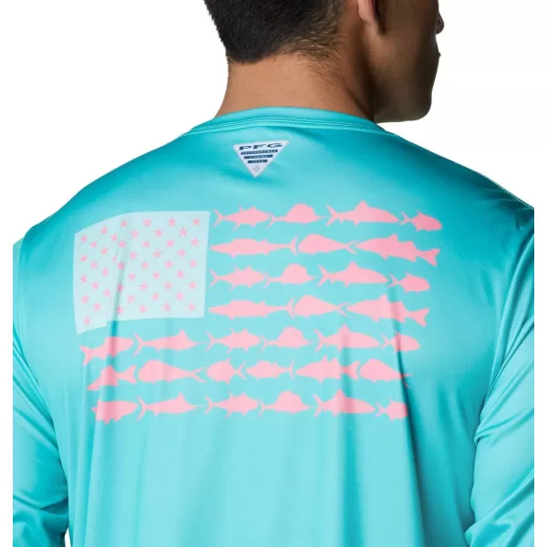 Columbia Men's PFG Terminal Tackle Fish Flag Long Sleeve Fishing Shirt