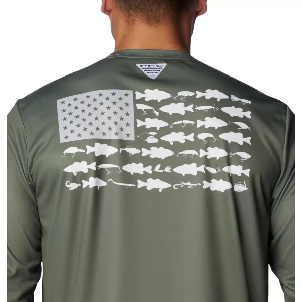 Columbia Men's PFG Terminal Tackle Fish Flag Long Sleeve Fishing Shirt