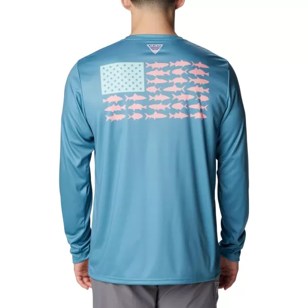 Columbia Men's PFG Terminal Tackle Fish Flag Long Sleeve Fishing Shirt