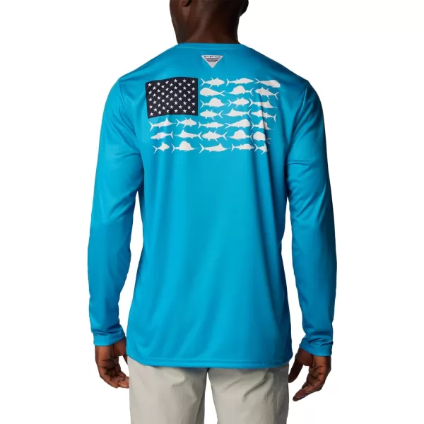 Columbia Men's PFG Terminal Tackle Fish Flag Long Sleeve Fishing Shirt