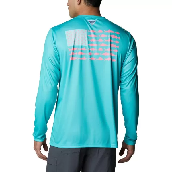 Columbia Men's PFG Terminal Tackle Fish Flag Long Sleeve Fishing Shirt