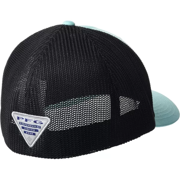 Columbia PFG Leather Fish Flag Mesh Ball Cap