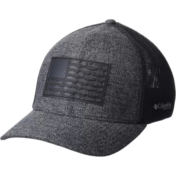 Columbia PFG Leather Fish Flag Mesh Ball Cap
