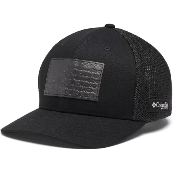 Columbia PFG Leather Fish Flag Mesh Ball Cap