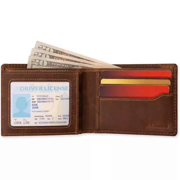 Columbia Men's Everyday Bifold Wallet-Multiple Card Slots, Id Window