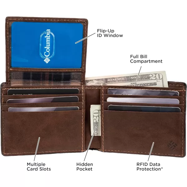 Columbia Men's Everyday Bifold Wallet-Multiple Card Slots, Id Window