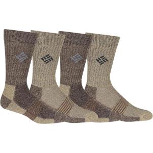 imageColumbia Mens 4 Pack Moisture Control Crew SocksBrownKhaki