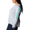 imageColumbia Womens Tidal Tee HoodieCirrus GreyElectric Turquoise Logo