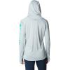 imageColumbia Womens Tidal Tee HoodieCirrus GreyElectric Turquoise Logo