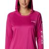 imageColumbia Womens Tidal Tee HoodieWild FuchsiaWhite Logo