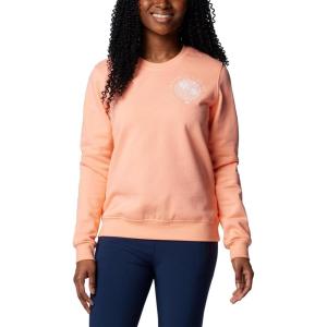imageColumbia Womens PFG Graphic Sweatshirt CrewTiki PinkWhite Rookery Palms Lc