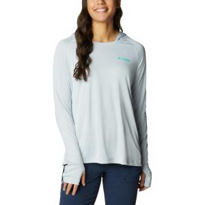 imageColumbia Womens Tidal Tee HoodieCirrus GreyElectric Turquoise Logo