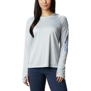 imageColumbia Womens Tidal Tee HoodieCirrus GreyStormy Blue Logo