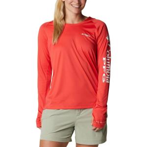 imageColumbia Womens Tidal Tee HoodieRed HibiscusWhite Logo