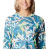imageColumbia Womens Super Tidal Tee Long SleeveElectric Turquoise Hidden Paradise