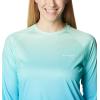 imageColumbia Womens Super Tidal Tee Long SleeveOpal Blue  Pfg Gradient