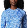 imageColumbia Womens Super Tidal Tee Long SleeveStormy Blue Archive Palms Print
