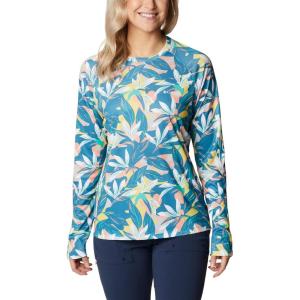 imageColumbia Womens Super Tidal Tee Long SleeveElectric Turquoise Hidden Paradise
