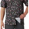 imageColumbia Mens Super Slack Tide Camp Shirt Short SleeveBlack Tribal Fish Print