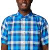 imageColumbia Mens Super Slack Tide Camp Shirt Short SleeveBlue Macaw Multi Gingham