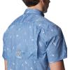 imageColumbia Mens Super Slack Tide Camp Shirt Short SleeveBluestone Trout N About Print