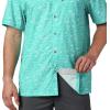 imageColumbia Mens Super Slack Tide Camp Shirt Short SleeveBright Aqua Gamefish Print
