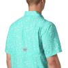 imageColumbia Mens Super Slack Tide Camp Shirt Short SleeveBright Aqua Gamefish Print