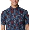imageColumbia Mens Super Slack Tide Camp Shirt Short SleeveCollegiate Navy Deep Sea Dash