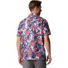 imageColumbia Mens Super Slack Tide Camp Shirt Short SleeveCollegiate Navy Ikat Palms