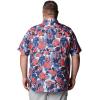 imageColumbia Mens Super Slack Tide Camp Shirt Short SleeveCollegiate Navy Ikat Palms