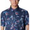 imageColumbia Mens Super Slack Tide Camp Shirt Short SleeveCollegiate Navy Palmeria