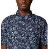 imageColumbia Mens Super Slack Tide Camp Shirt Short SleeveCollegiate Navy Small Mighty Marlins Print