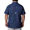 imageColumbia Mens Super Slack Tide Camp Shirt Short SleeveCollegiate Navy Stars N Stripes