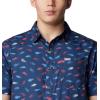 imageColumbia Mens Super Slack Tide Camp Shirt Short SleeveCollegiate Navy Stars N Stripes