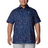 imageColumbia Mens Super Slack Tide Camp Shirt Short SleeveCollegiate Navy Stars N Stripes