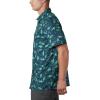 imageColumbia Mens Super Slack Tide Camp Shirt Short SleeveCollegiate Navy Tribal Fish Print