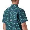 imageColumbia Mens Super Slack Tide Camp Shirt Short SleeveCollegiate Navy Tribal Fish Print