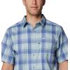 imageColumbia Mens Super Slack Tide Camp Shirt Short SleeveCrushed Blue Ombre Check
