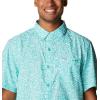 imageColumbia Mens Super Slack Tide Camp Shirt Short SleeveElectric Turquoise Deepsea Medley